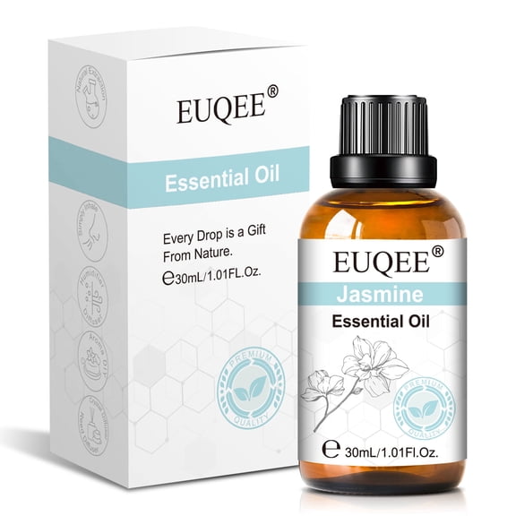 EUQEE Jasmine Essential Oil 30ml Jasmine Oil for Hair, Skin, Diffuser, Aromatherapy & DIY Candle Making