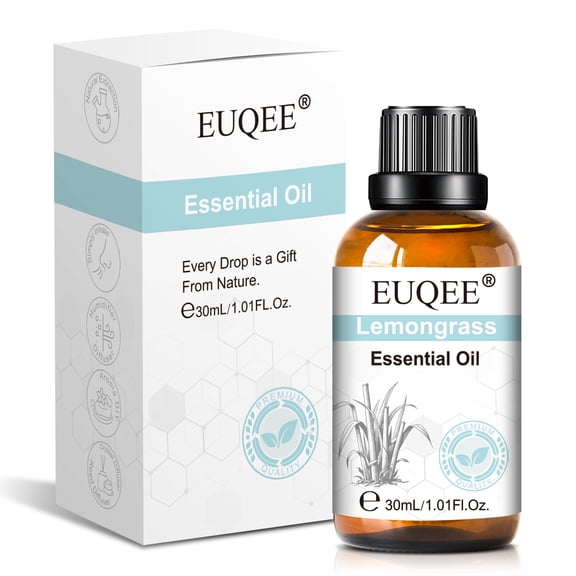 EUQEE Lemongrass Essential Oil for Diffuser, Humidifiers, Candle Making (30mL)