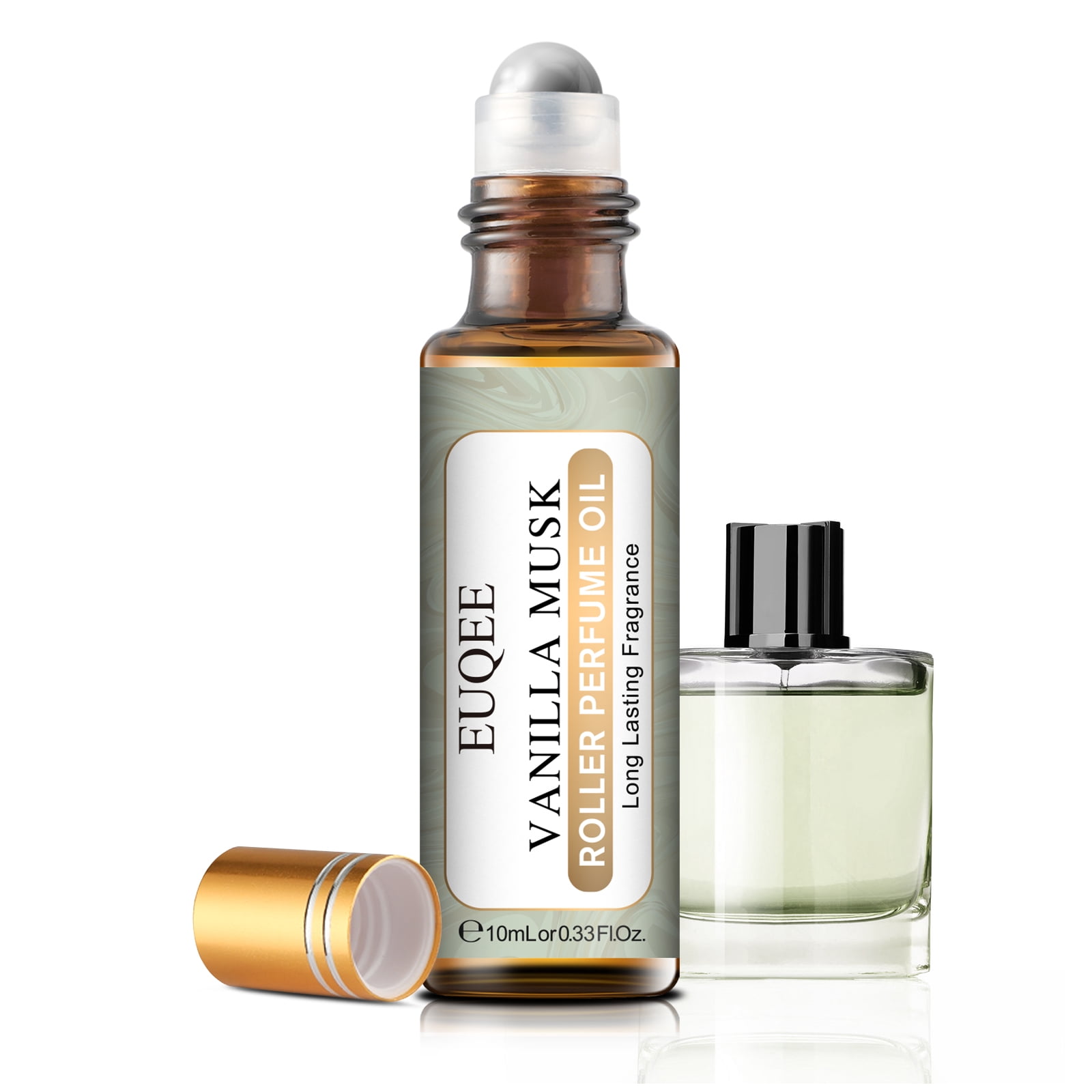 EUQEE Vanilla Musk Roll-on Perfume Oil, Therapeutic Grade, Pure and Natural  for Aromatherapy, Diffuser, Soap Making, Spa Massage, Skin Care  (10ml/0.33fl.oz) 