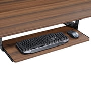 EUREKA ERGONOMIC Adjustable Keyboard Tray Under Desk, 28x11 Inch Large Slide Out Keyboard & Mouse Platform Tray, Wooden Pull Out Computer Keyboard Drawer for Typing Home Office Desk, Walnut C86