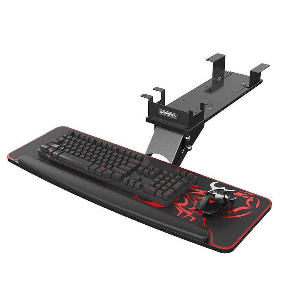 EUREKA ERGONOMIC Fully Adjustable Keyboard Drawers Platforms Tray Rotatable Gaming Computer Desk Mount Drawer Underdesk Shelf Workspace Organizers