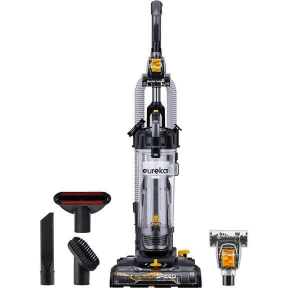 Eureka Powerspeed Upright Vacuum, Lightweight, Powerful, For Carpet and Hard Floor, Pet Turbo, Black and Yellow