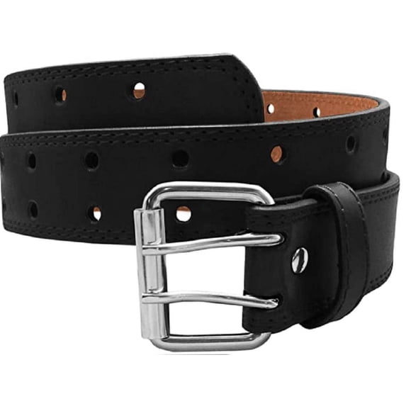 EURO Womens Thick Wide 2 Hole Leather Belt - Fashion Double Row 2XL