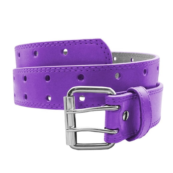 EURO Womens Thick Wide 2 Hole Leather Belt - Fashion Double Row XL