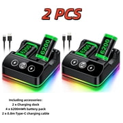 EUROA 2PCS Xbox Controller Battery Pack with 2x6200mWh for Xbox One/S/X/Elite Controller, Xbox Rechargeable Battery Pack for Xbox Series X/S, XBox Accessories