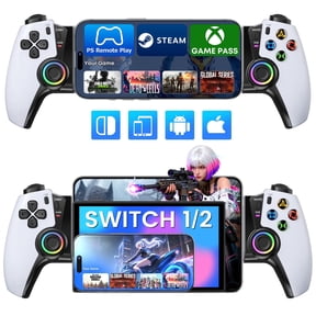 EUROA Phone Controller for iPhone/Android/Switch 2/1/OLED, Mobile Gaming Controller with Hall Effect Joysticks&Triggers, Programmable,Turbo & RGB Light