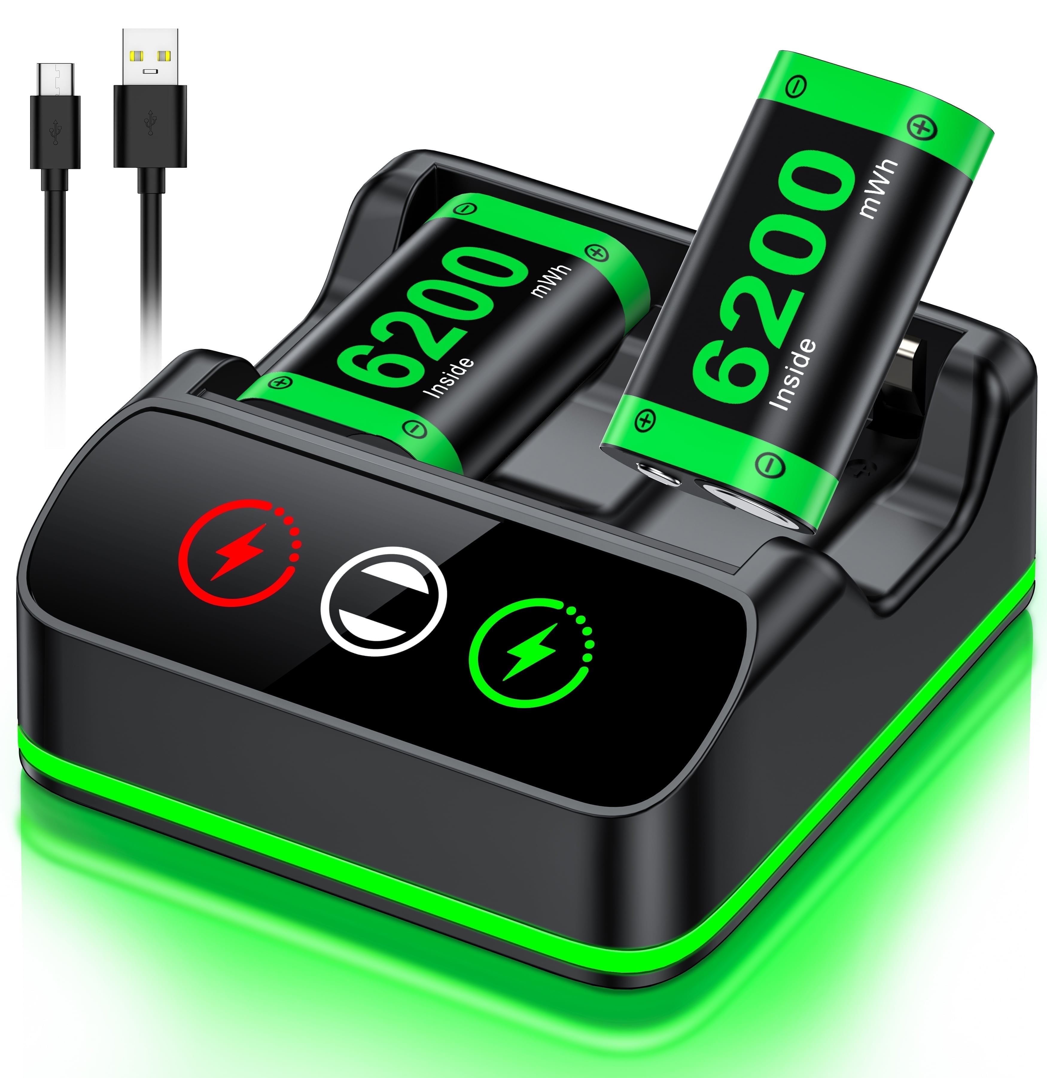 EUROA Xbox One Controller Battery Pack with 2x6200mWh for Xbox One/S/X ...