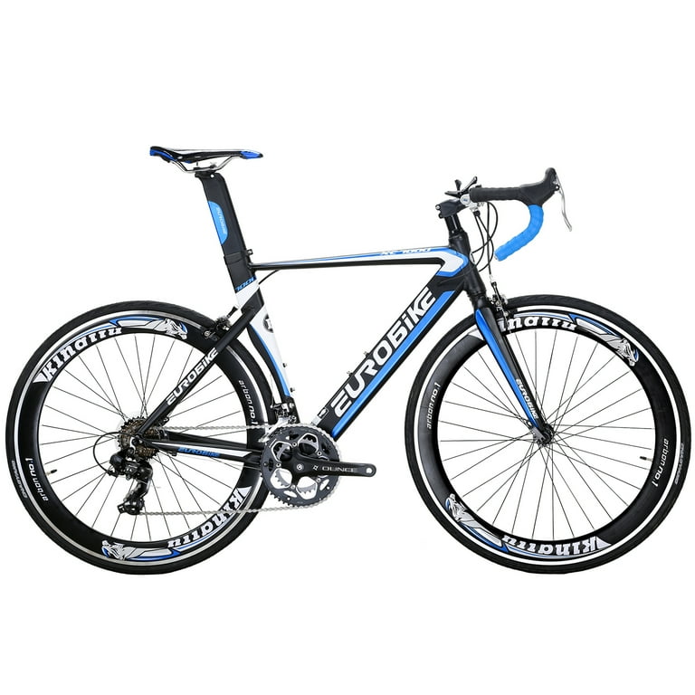 EUROBIKE XC7000 Mens and Womens Hybrid Road Bike Lightweight Aluminum Frame 700C Wheel Adult Road Bikes 14 Speed Commuter Racing Bicycle Blue Walmart