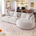 thumbnail image 1 of EUROCO 107" Longer Curved Sectional Sofa Couch for Living Room, Chenille Combination Modular Sofa with 3 Pillows and Wood Frame,Modern Upholstered 3 Seater Couches for Home Office, 1 of 12