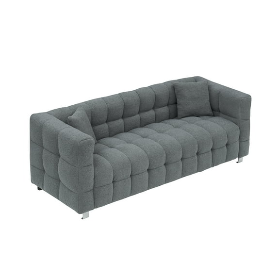 EUROCO 116.5×90.6" Oversized Corduroy Sectional Sofa up to 6-seater U-shaped Combination Couch with Storage ottoman, USB Interfaces for Living Room, Office, and Spacious Space,Gray