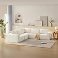thumbnail image 1 of EUROCO 116" Oversized Modular Sectional Sofa, Convertible Sponge Sectional Sofa Couch, 5PCS High Density Sponges Cloud Couches Sofa for Living Room,Beige, 1 of 9