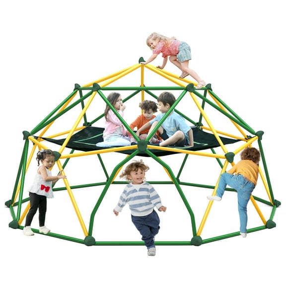EUROCO 12FT Climbing Dome with Hammock, Kids Jungle Gym Dome Climber, Outdoor Playground Climber Toddler Playset