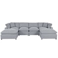 thumbnail image 1 of EUROCO 134.4" Longer Sectional Sofa U-Shape sofa couch with 6-Seat, 2 Large Chaise, Removable Cushions and Removable Ottomans for Living Room,Apartment, Grey, 1 of 8