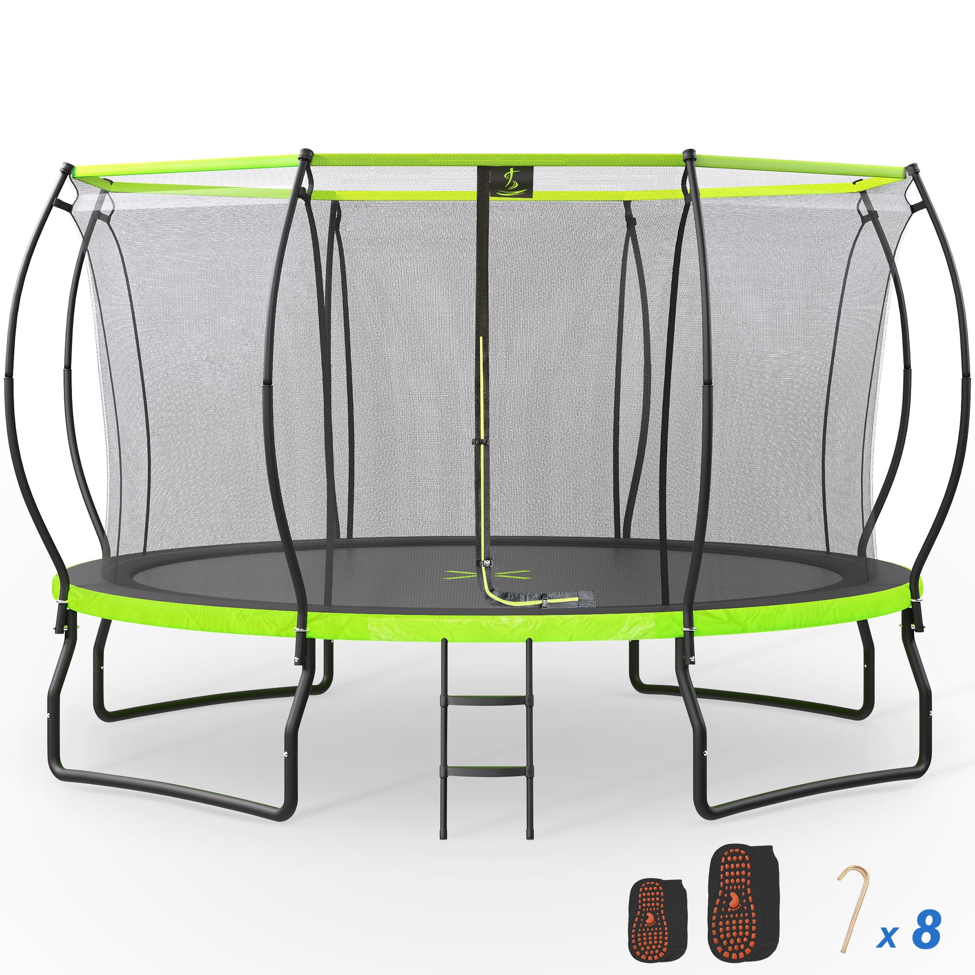 EUROCO 1400LBS 14FT Trampoline for Adults and Kids,Trampoline with Enclosure,Upgraded Arc