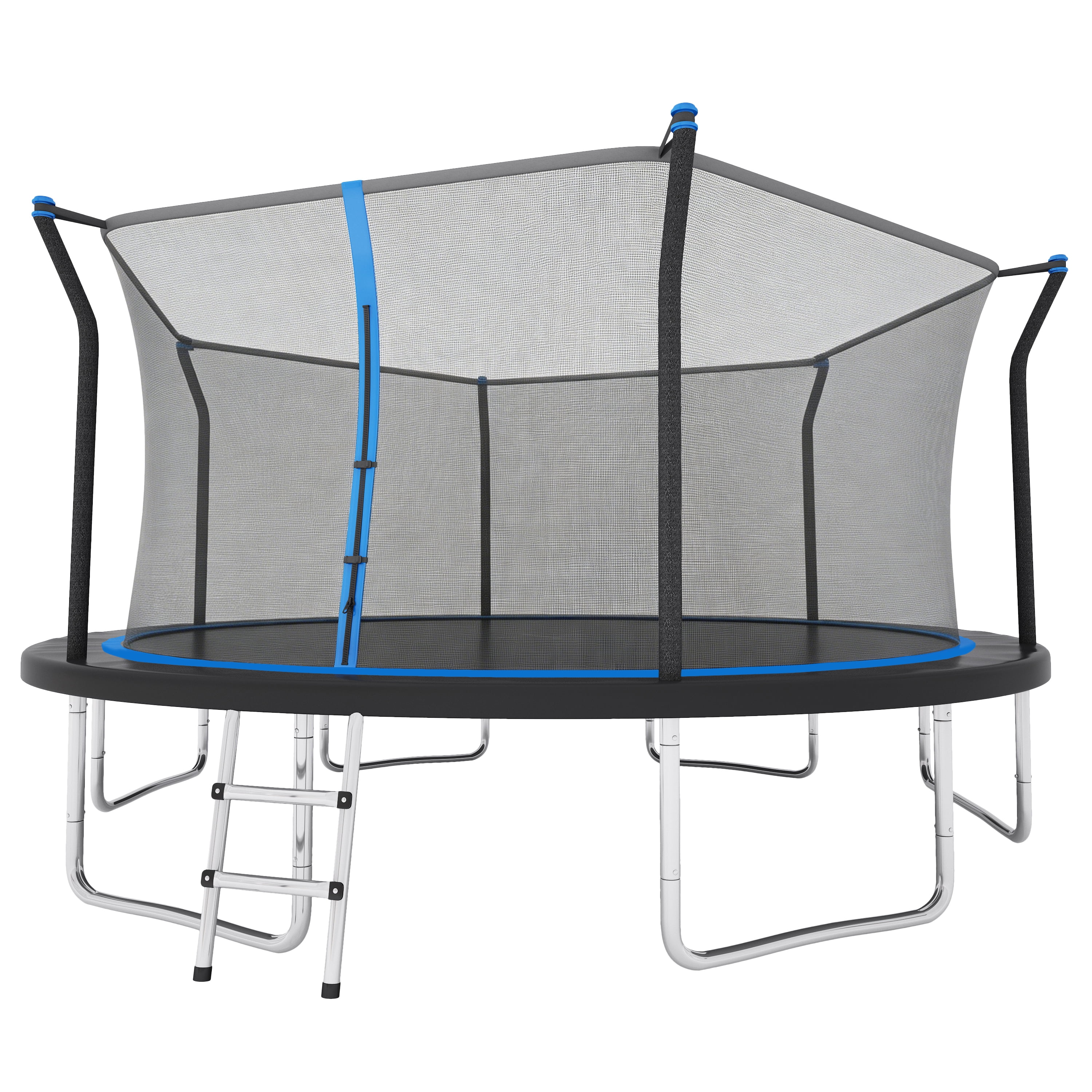 EUROCO 14FT Outdoor Trampoline for Kids and Adults with Safety Enclosure and Ladder, 1200LBS Capacity Round Backyard Bouncer for Birthday Gift