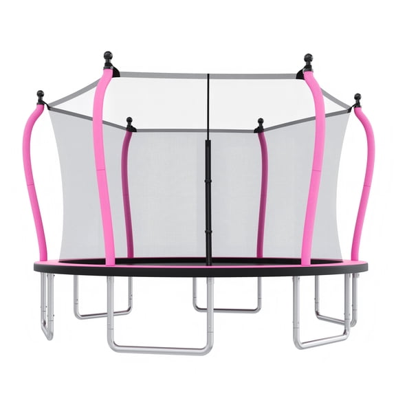EUROCO 14FT Premium Trampoline with UV-Resistant Safety Enclosure and Ladder, 1200LBS Capacity Round Backyard Bouncer for Kids and Adults