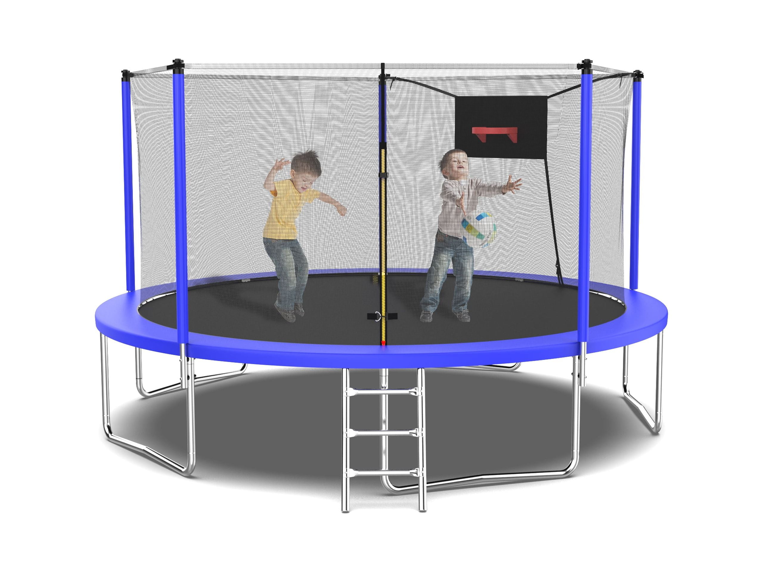 EUROCO 14FT Trampoline for Kids,Trampoline with Enclosure,Round Outdoor