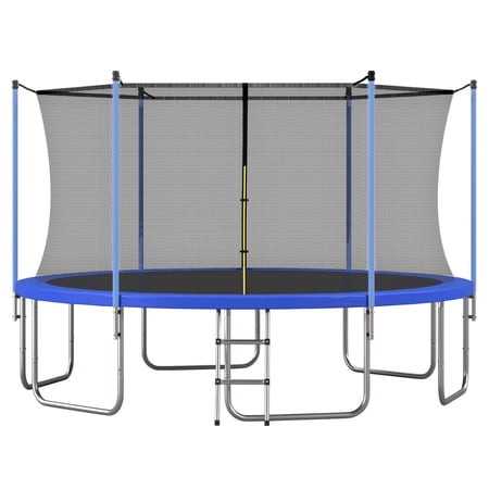 EUROCO 1500LB 14FT Trampoline for Adults and Kids, Trampoline with Enclosure ,Ladder,Heavy Duty Recreational Trampoline