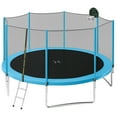 thumbnail image 1 of EUROCO 14FT Trampoline with Enclosure Net for Kids and Adults, Recreational Trampolines with Ladder & Baketball, 1 of 8