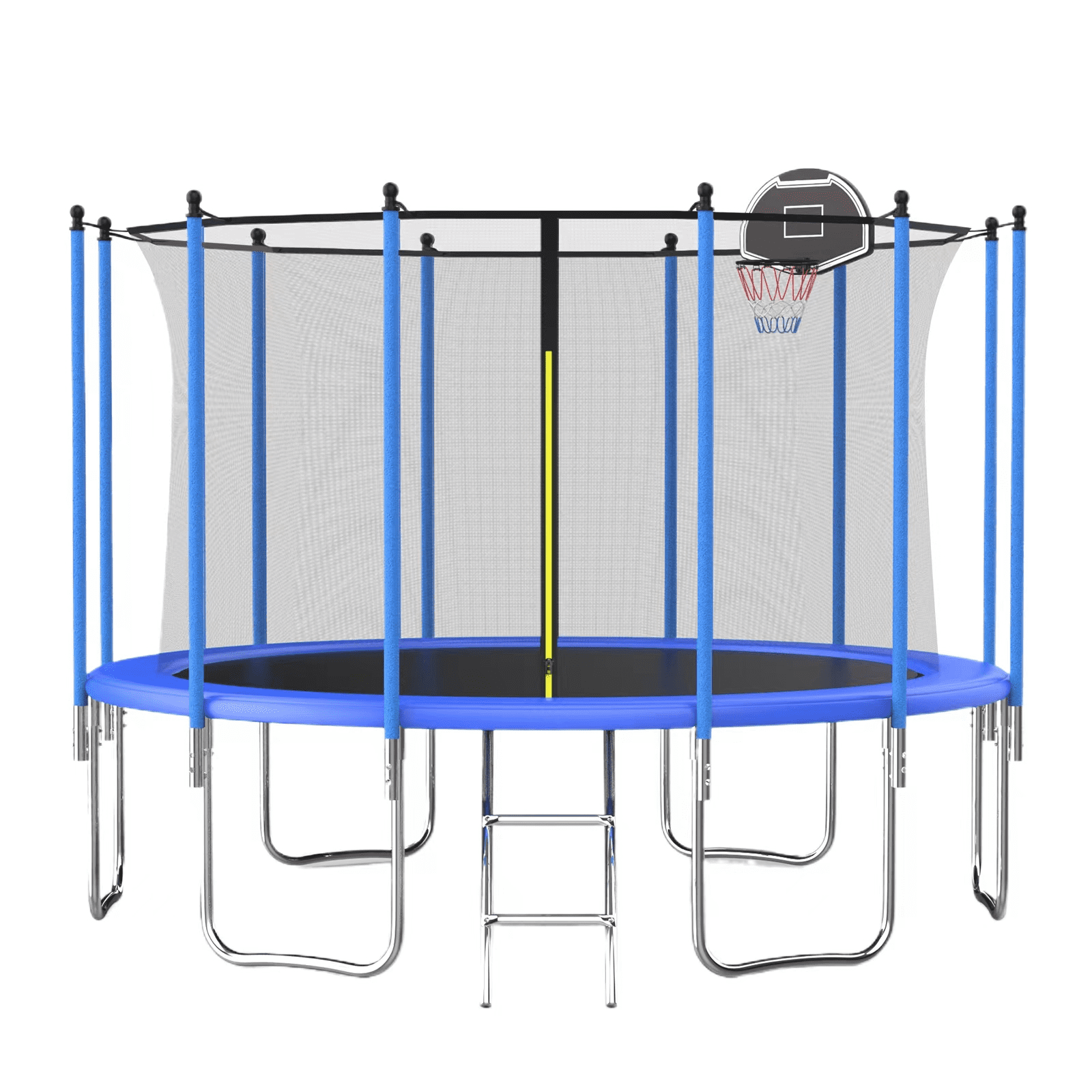 EUROCO 1500LB 14FT Trampoline for Adults and Kids, Trampoline with Enclosure ,Ladder,Basketball Hoop,Heavy Duty Recreational Trampoline Capacity for 6-7 Kids