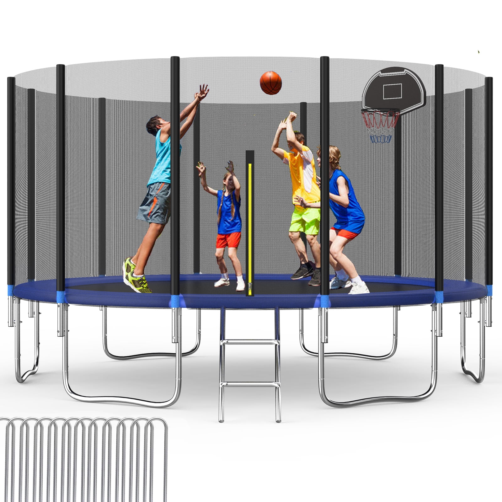 EUROCO 16FT Trampoline for Adults and Kids, Trampoline with Enclosure