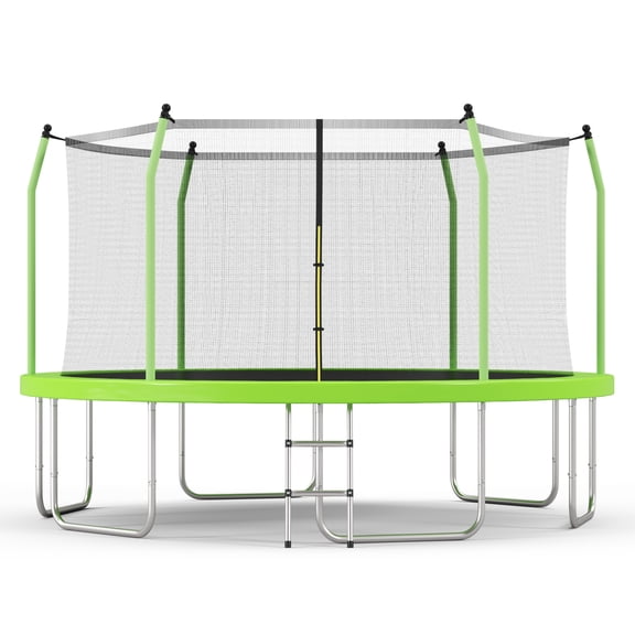 EUROCO 16FT Trampoline for Kids and Adults, Outdoor Large Trampoline with Enclosure Net, 1500LBS Heavy-Duty Round Tranpoline