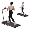 thumbnail image 1 of EUROCO  2.5HP Folding Treadmill with 7.5 MPHSpeed,50.2" Longer Dual-Controlled Treadmill with 5%  Incline ,500lb Walking Treadmill with Bracelet Remote Control,Buttons,Bluetooth Speaker,LED Display, 1 of 9