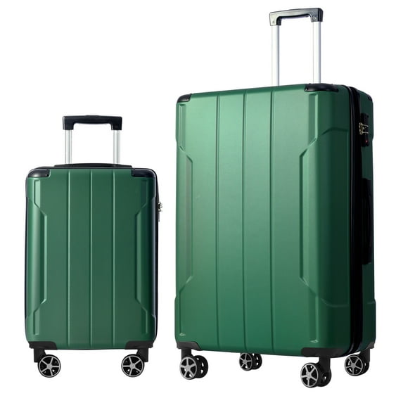 EUROCO 2 Piece Luggage Set, Expandable Hardshell Suitcase with TSA Lock and Double Spinner Wheels,ABS Durable Carry on luggage Set(20"/28"),Green