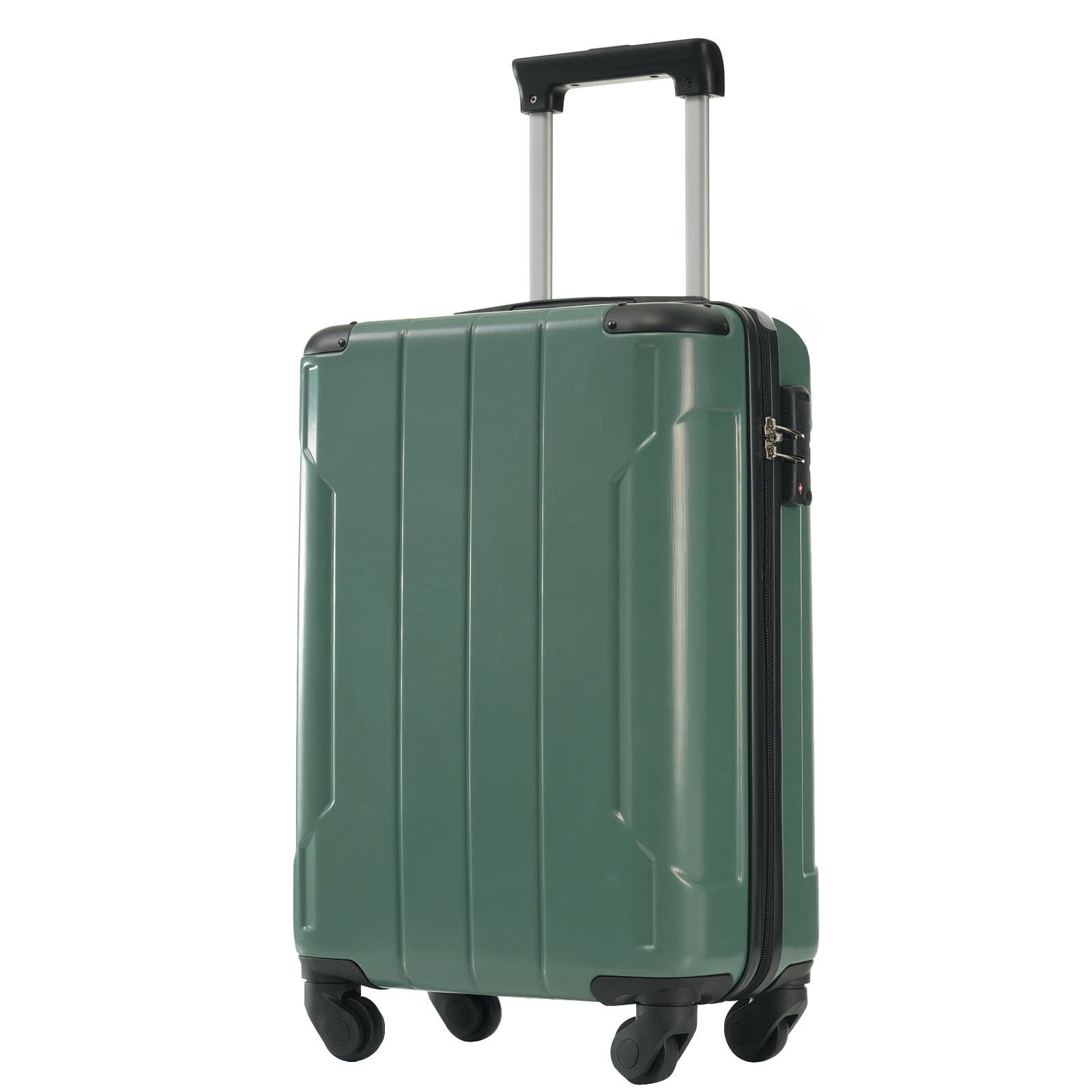 EUROCO 20" Hardshell Carry-On Luggage, ABS Lightweight Durable Suitcase with TSA Lock and Double Spinner Wheels for Travel,Green