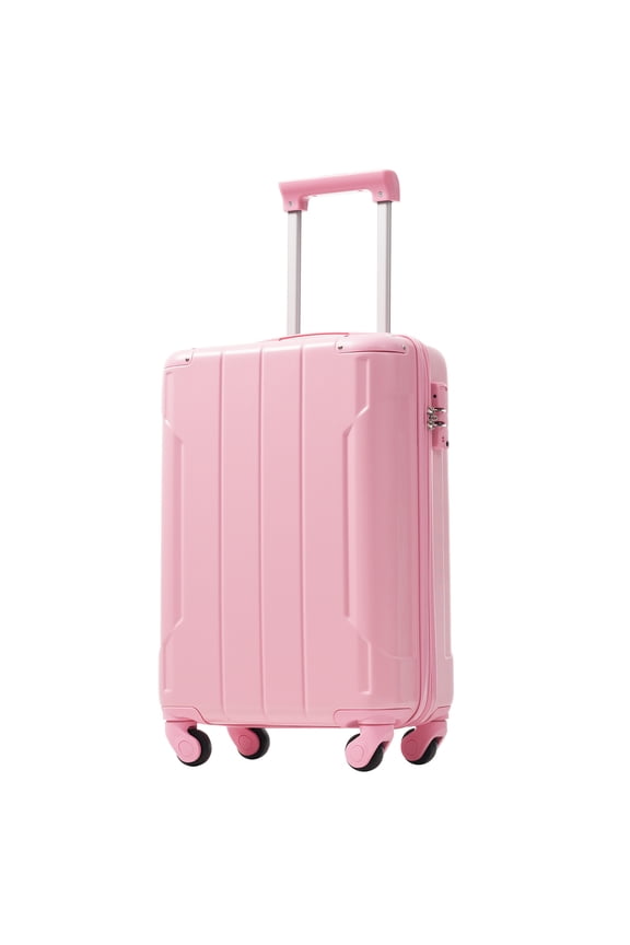 20" Hardshell Carry-On Luggage, ABS Lightweight Durable Suitcase with TSA Lock and Double Spinner Wheels for Travel,Pink