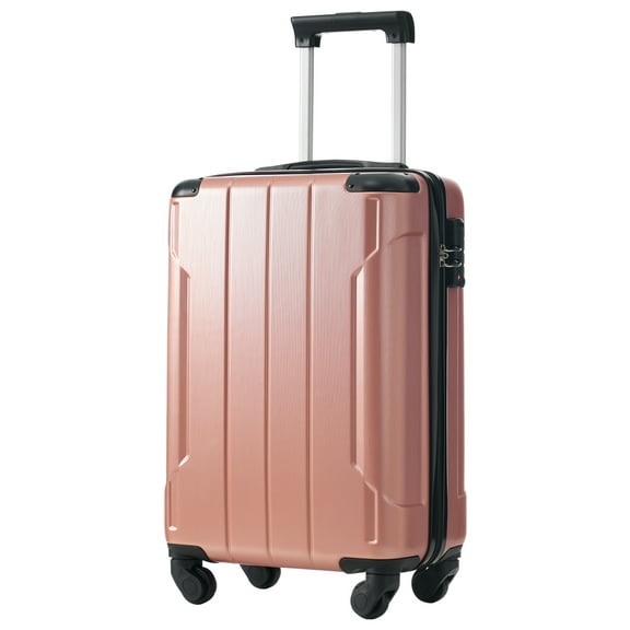 EUROCO 20" Hardshell Carry-On Luggage, ABS Lightweight Durable Suitcase with TSA Lock and Double Spinner Wheels for Travel,Rose Pink