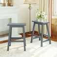 thumbnail image 1 of EUROCO 23.6" 2PC Acacia Wood Dining Stools, Counter Height Stools Kitchen for Kitchen, Dining room, Small Places, Gray, 1 of 8