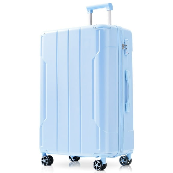 EUROCO 24" Hardshell Checked Luggage, ABS Expandable Suitcase with TSA Lock and Double Spinner Wheels,Lightweight Durable luggage,Sky Blue