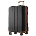 thumbnail image 1 of EUROCO 28" Hardside Checked Luggage, ABS Expandable Suitcase with TSA Lock and Double Spinner Wheels,Lightweight Durable luggage,Black Brown, 1 of 9