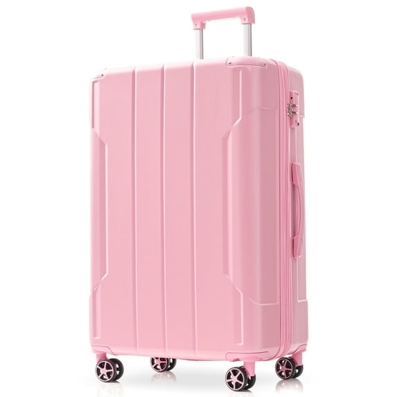 EUROCO 28" Hardside Checked Luggage, ABS Expandable Suitcase with TSA Lock and Double Spinner Wheels,Lightweight Durable luggage,Pink