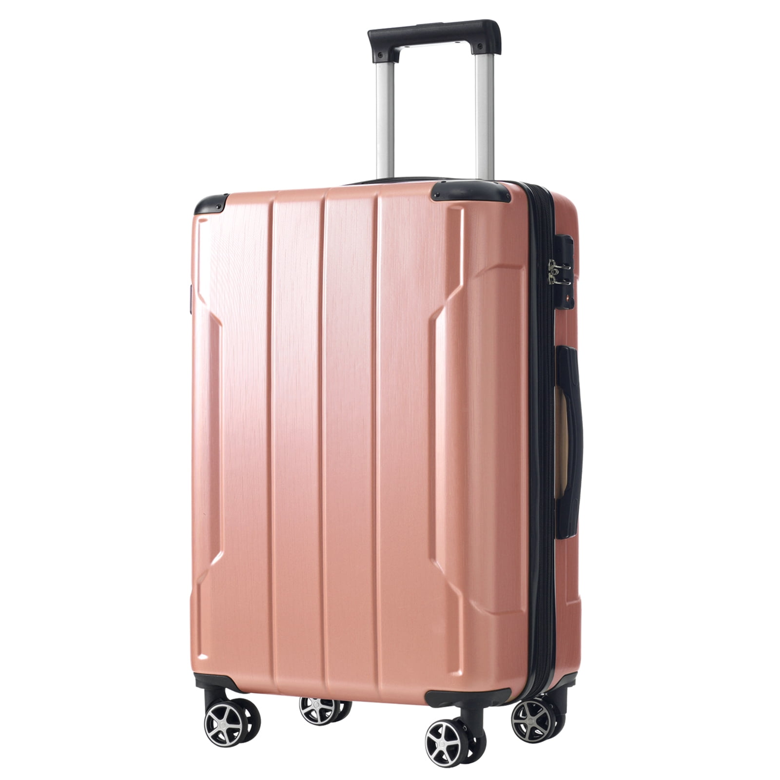 EUROCO 28" Hardside Checked Luggage, ABS Expandable Suitcase with TSA Lock and Double Spinner Wheels,Lightweight Durable luggage,Rose Pink