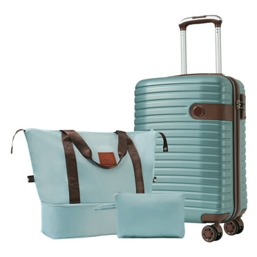 EUROCO 3 Piece Luggage Set, 20" Carry-on Suitcase with TSA Lock and Spinner Wheels, Lightweight Hardshell ABS Suitcase Set for Men Women,Blue