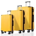 thumbnail image 1 of EUROCO 3 Piece Luggage Set, Expandable Hardshell Suitcase with TSA Lock and Double Spinner Wheels,ABS Durable Carry on luggage Set(20", 24", 28"),Yellow, 1 of 7