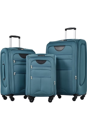 3 Piece Softside Luggage Set,Expandable Suitcase Set with TSA Lock and Spinner Wheels,Lightweight Suitcase for Men Women(20",24",28"),Green