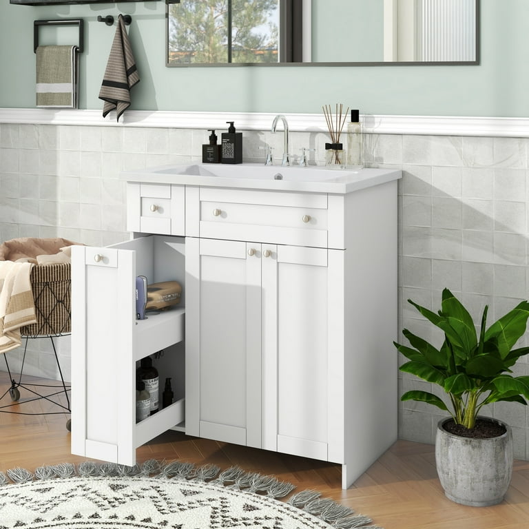 Style Selections Vanity Storage Natural Finish Bathroom Vanity