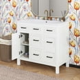 thumbnail image 1 of EUROCO 36" Bathroom Vanity with Sink Bathroom Vanity Cabinet with Resin Integrated Sink, Adjustable Shelves 4 Drawers, 2 Doors,Solid Wood Frame, White, 1 of 9