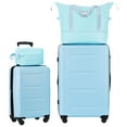 thumbnail image 1 of EUROCO 4-Piece Luggage Sets with Expandable Spinner Wheels,Hardside Carry On 20"& 28" Checked Luggage Set with TSA Lock and Scratch-Resistant Surface, Light Blue, 1 of 9