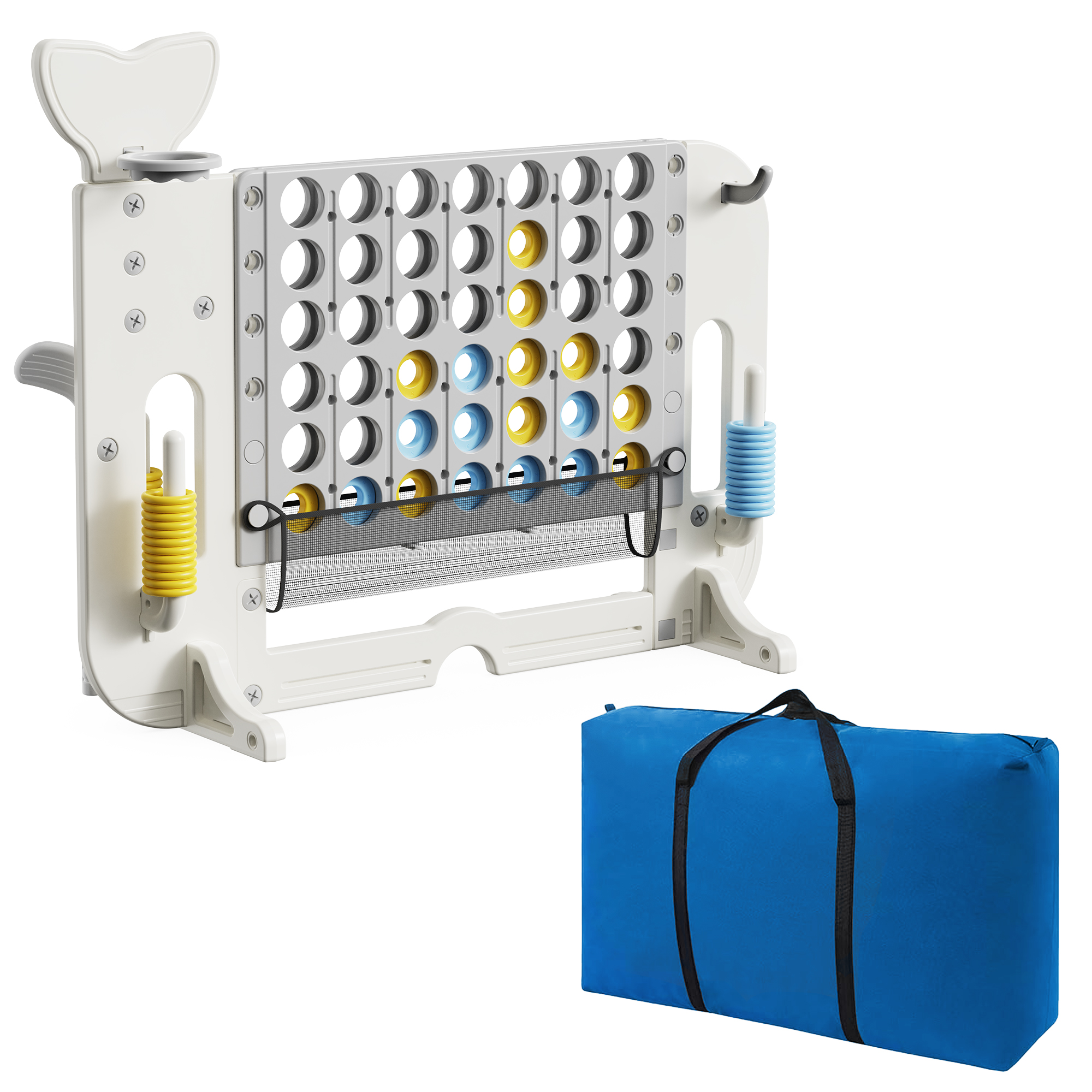 EUROCO 4-to-Score Giant Game Set with Mesh Bag,Indoor & Outdoor Height Adjustable Ring Toss Game Set for Kids and Adults
