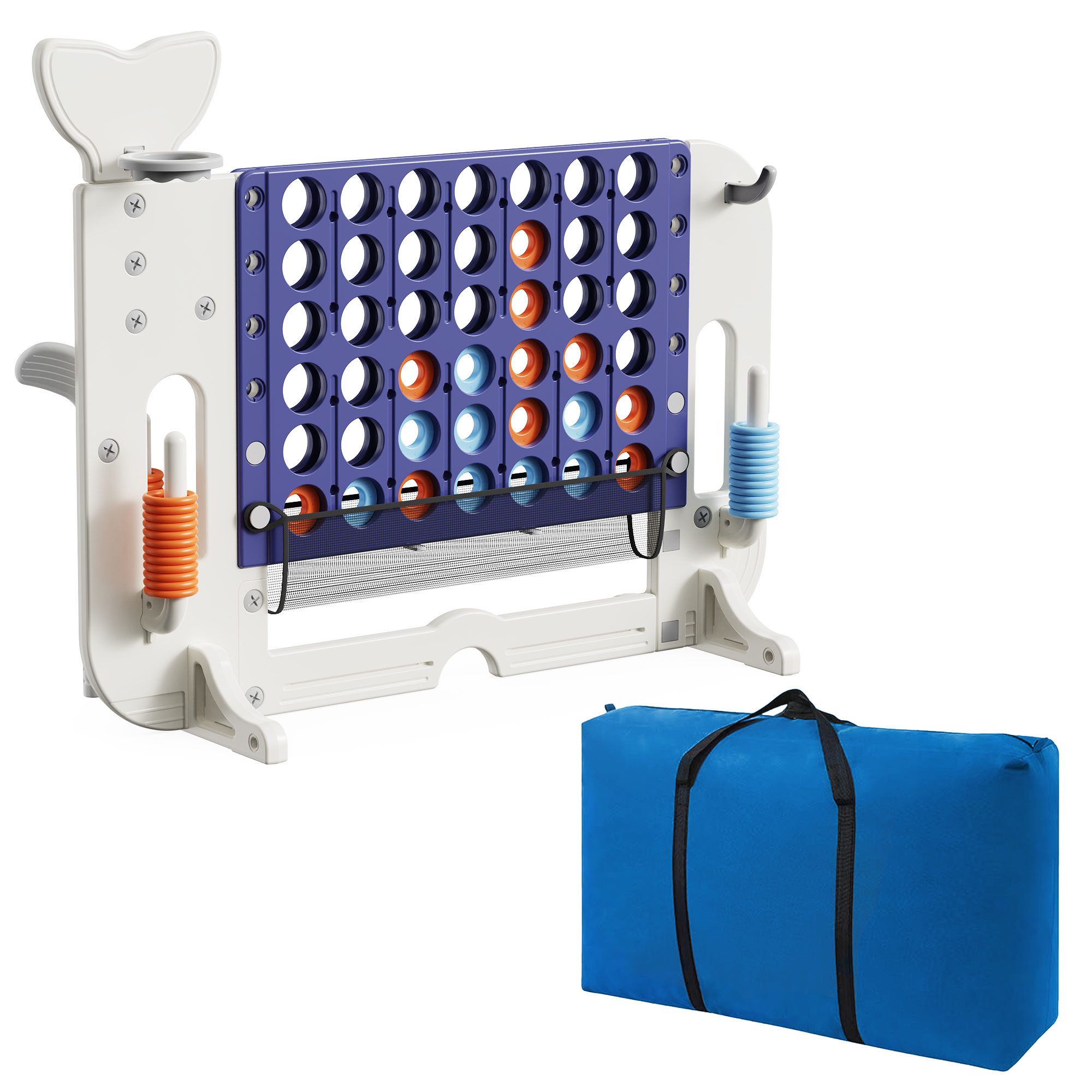 EUROCO 4-to-Score Giant Game Set with Mesh Bag,Indoor & Outdoor Height Adjustable Ring Toss Game Set for Kids and Adults
