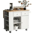 "EUROCO 40"" Portable & Movable Kitchen Island Cart with Large Storage