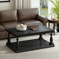 thumbnail image 1 of EUROCO 45.2" Coffee Table Living Room Table with Storage, Rustic Floor Shelf,Solid Pine Wood,for Living Room, Home Office,Black, 1 of 8