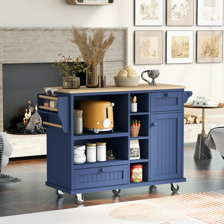Kitchen cart with microwave shelf discount