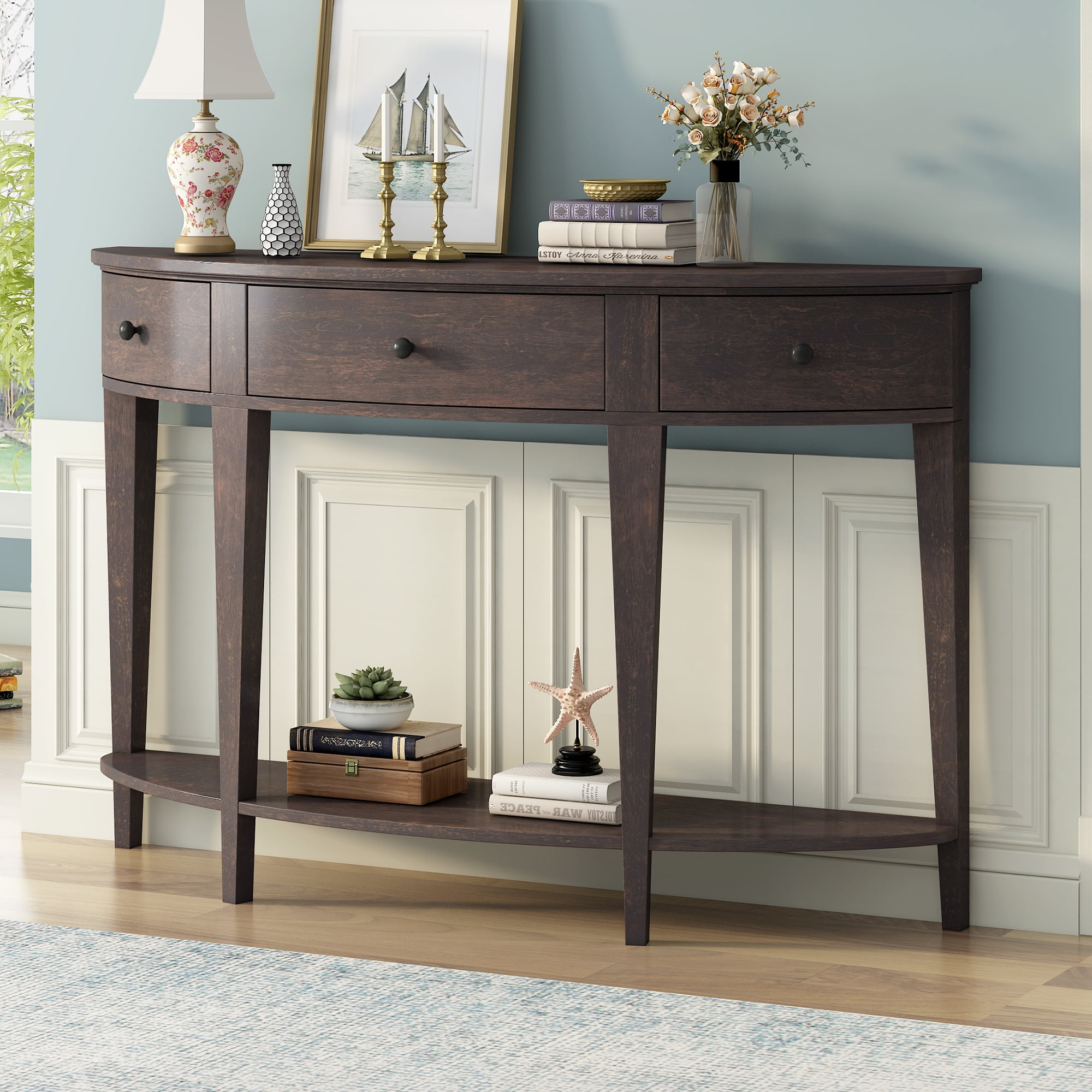 EUROCO 51.1" Console Table Sofa Table for Entryway with 3 Drawers and ...