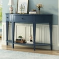 thumbnail image 1 of EUROCO 51.1" Console Table Sofa Table for Entryway with 3 Drawers and Storage Shelf for Living Room Hallway Foyer Office, Navy Blue, 1 of 8