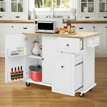 Whalen Santa Fe Kitchen Cart with Metal Shelves and TV Stand Feature ...